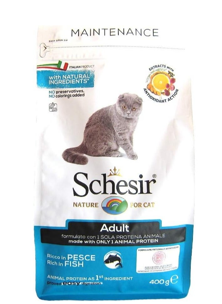 Schesir Cat Dry Food Maintenance with Fish-Adult [Weight - 400g] - Image 1
