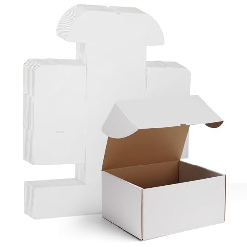 WIFTREY 12x10x6 Shipping Boxes set of 15, 12 x 10 x 6 White Corrugated Cardboard Boxes for Packaging Small Business, Moving, Mailing - Image 1