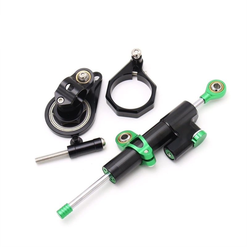 Motorcycle Steering Stabilizer Damper Bracket Mount CNC Army Green - Image 3