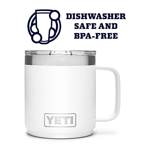 YETI Rambler 10 oz Stackable Mug, Vacuum Insulated, Stainless Steel with MagSlider Lid, White - Image 4