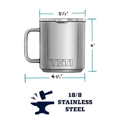 YETI Rambler 10 oz Stackable Mug, Vacuum Insulated, Stainless Steel with MagSlider Lid, White - Image 2