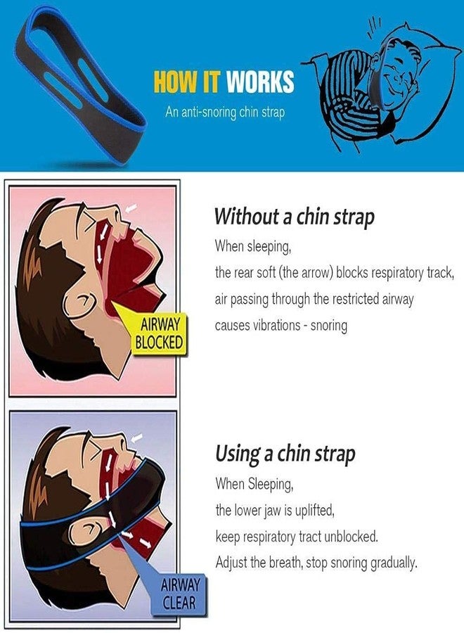 DHVAJ Anti Snoring Chin Strap,Snoring Solution Anti Snoring Devices Effective Stop Snoring Chin Strap for Men Women Adjustable Snore Reduction Chin Straps Snore Stopper Advanced Aids Better Sleep - Image 4