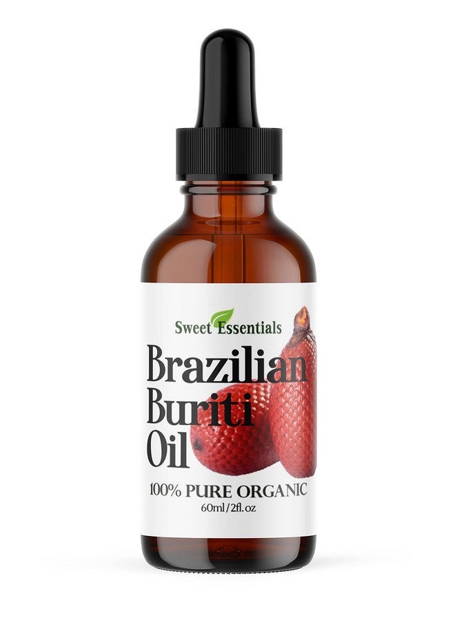 Sweet Essentials 100% Organic Buriti (Aguaje) Fruit Oil | Imported From Brazil | 2Oz Glass Bottle With Glass Dropper | 100% Pure | Coldpressed | Natural Moisturizer For Skin Hair And Face - Image 1