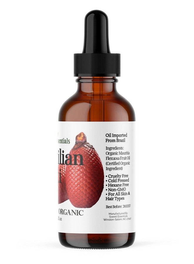 Sweet Essentials 100% Organic Buriti (Aguaje) Fruit Oil | Imported From Brazil | 2Oz Glass Bottle With Glass Dropper | 100% Pure | Coldpressed | Natural Moisturizer For Skin Hair And Face - Image 5
