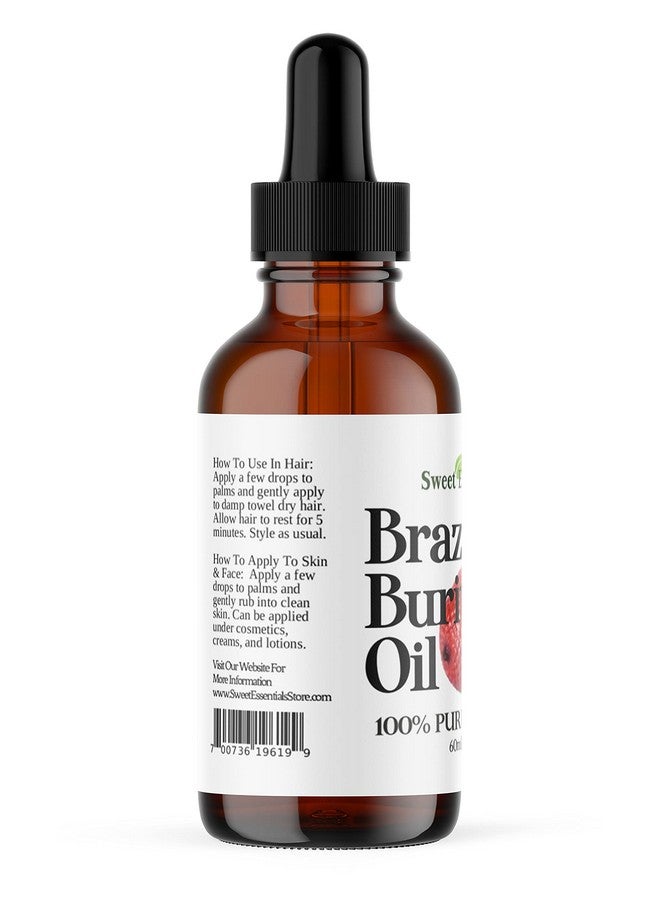 Sweet Essentials 100% Organic Buriti (Aguaje) Fruit Oil | Imported From Brazil | 2Oz Glass Bottle With Glass Dropper | 100% Pure | Coldpressed | Natural Moisturizer For Skin Hair And Face - Image 3