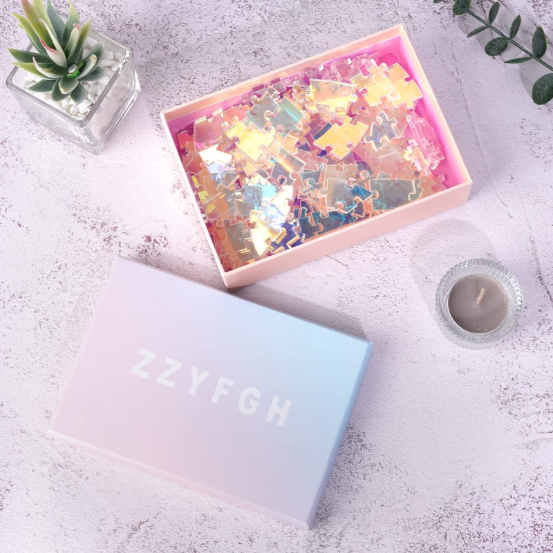 ZZYFGH Round Jigsaw Puzzle, Impossible Challenge 120 Pieces Color Changing Iridescent Acrylic Difficult Puzzles Game for Adult - Image 4