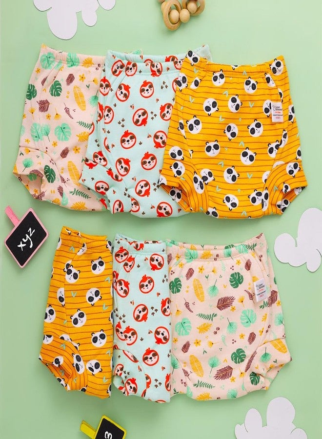 SuperBottoms Padded Underwear™ | For Potty Training & Mess-Free Diaper-Free time | Prevents Pee Puddles | 3 layers of Premium Cotton Padding (No sponge) | (Jungle Jam, Size: 1, Pack of 6) - Image 2