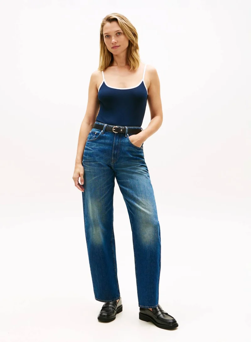 TOMMY HILFIGER Heritage Logo Ribbed Scoop Back Bodysuit
