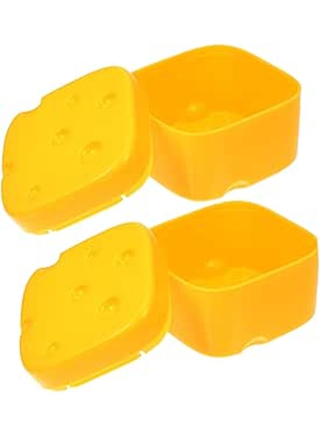2 Pcs Reusable Plastic Cheese Storage Container With Lid For Freshness Preservation - Image 1