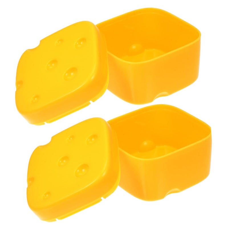 2 Pcs Reusable Plastic Cheese Storage Container With Lid For Freshness Preservation - Image 2