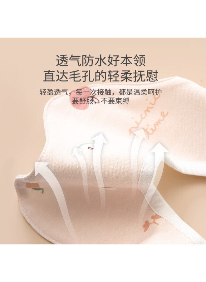 Lovebox Aibaoshi Baby Drool Bib, Pure Cotton, 360° Rotating, Waterproof, 3-pack, Blue, S349 - Image 3