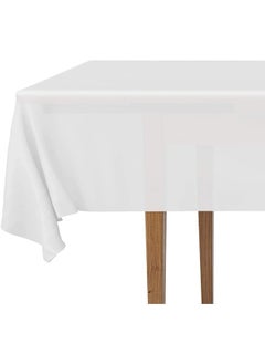 Generic 5Pcs Premium Disposable Plastic Tablecloths, Pure White Rectangular Table Cover, Party Dining Table Cloth for Wedding, Party, Banquet, Events & Weddings, 54 x 72 inch  - Image 2