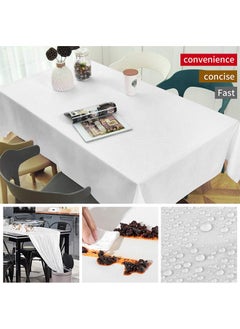 Generic 5Pcs Premium Disposable Plastic Tablecloths, Pure White Rectangular Table Cover, Party Dining Table Cloth for Wedding, Party, Banquet, Events & Weddings, 54 x 72 inch  - Image 5