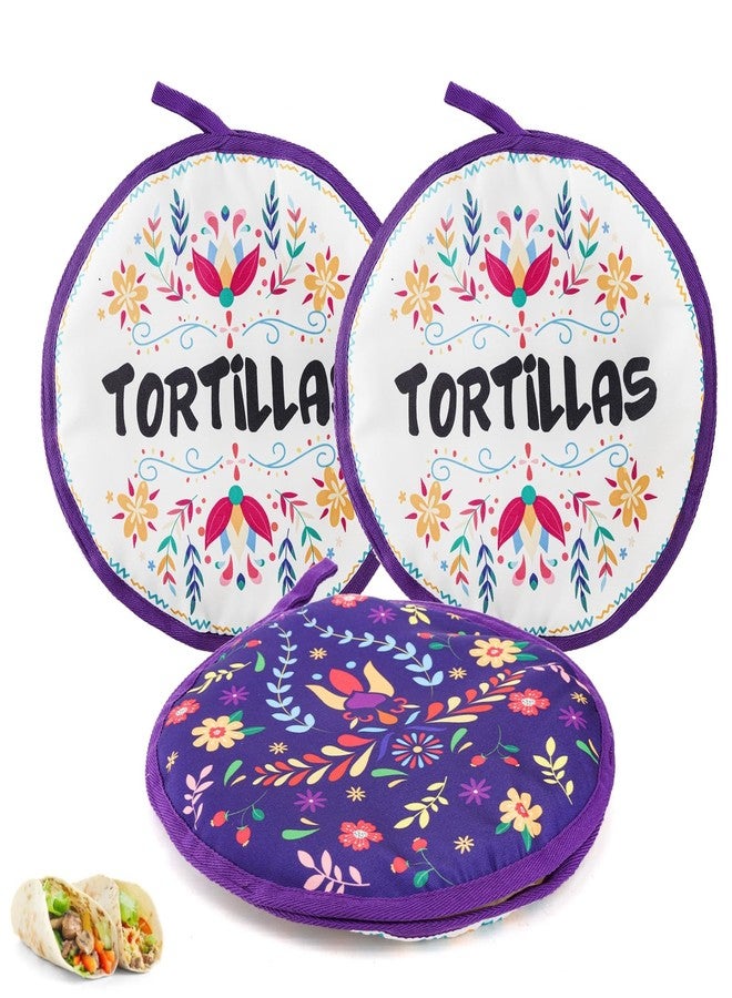Lyellfe 3 Pack Tortilla Warmer Pouch, 12 Inch Insulated Cloth Taco Warmer Holder for Corn Flour Tortillas, Taco Tuesday Night, Halloween Party, Microwave Oven Freezer Safe - Image 1