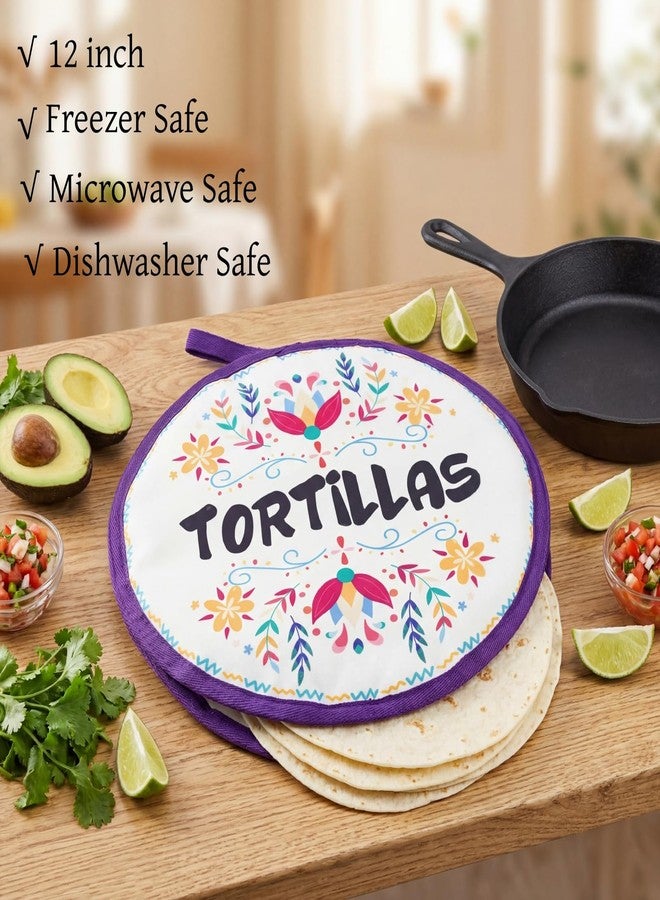 Lyellfe 3 Pack Tortilla Warmer Pouch, 12 Inch Insulated Cloth Taco Warmer Holder for Corn Flour Tortillas, Taco Tuesday Night, Halloween Party, Microwave Oven Freezer Safe - Image 3