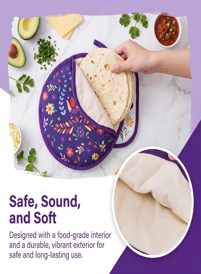 Lyellfe 3 Pack Tortilla Warmer Pouch, 12 Inch Insulated Cloth Taco Warmer Holder for Corn Flour Tortillas, Taco Tuesday Night, Halloween Party, Microwave Oven Freezer Safe - Image 4