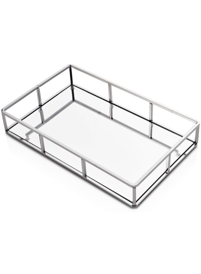 بواو صينية بواو ميرور - منظم عطور ومجوهرات فضي، صينية زخرفية للحمام (فضي) - Image 1