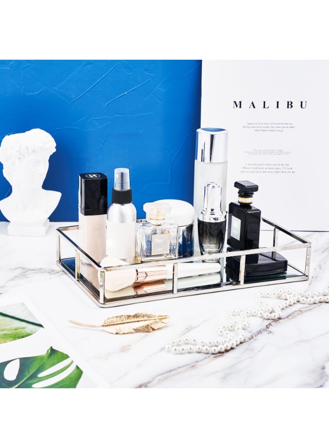 بواو صينية بواو ميرور - منظم عطور ومجوهرات فضي، صينية زخرفية للحمام (فضي) - Image 2