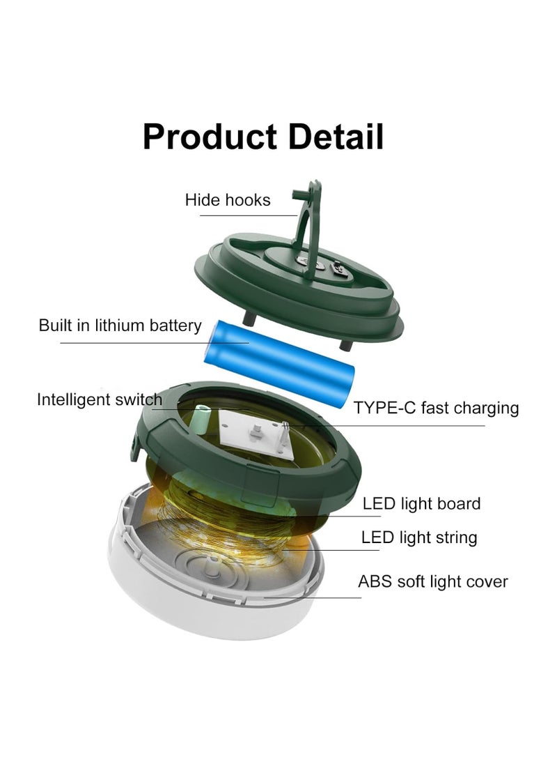 Shopit - String Lights, 2 in 1 Outdoor Camping Lantern with Multi Lighting Modes (32.8Ft), Quick 30s Recovery, Waterproof, Type-C Fast Charging, Portable Camping Lights for Camping, Yard, Hiking - Image 1