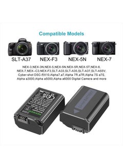 Neewer NP-FW50 Camera Battery Charger Set Compatible with Sony ZV-E10, A7, A7R, A7RII, A7II, A7SII, A7S, a6300, a6400, a6500, RX10 Series(2-Pack, Micro USB Port, 1100mAh)  - Image 5