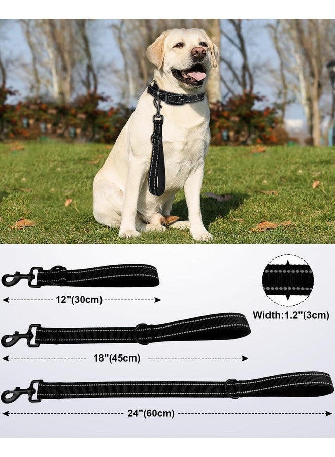 Joytale Joytale Strong Short Dog Leash 18 Inch, 1.2 Inch Wide, Heavy Duty, Padded Handle for Traffic Control, Reflective Leash for Medium and Large Dogs Walking Training, Black - Image 2