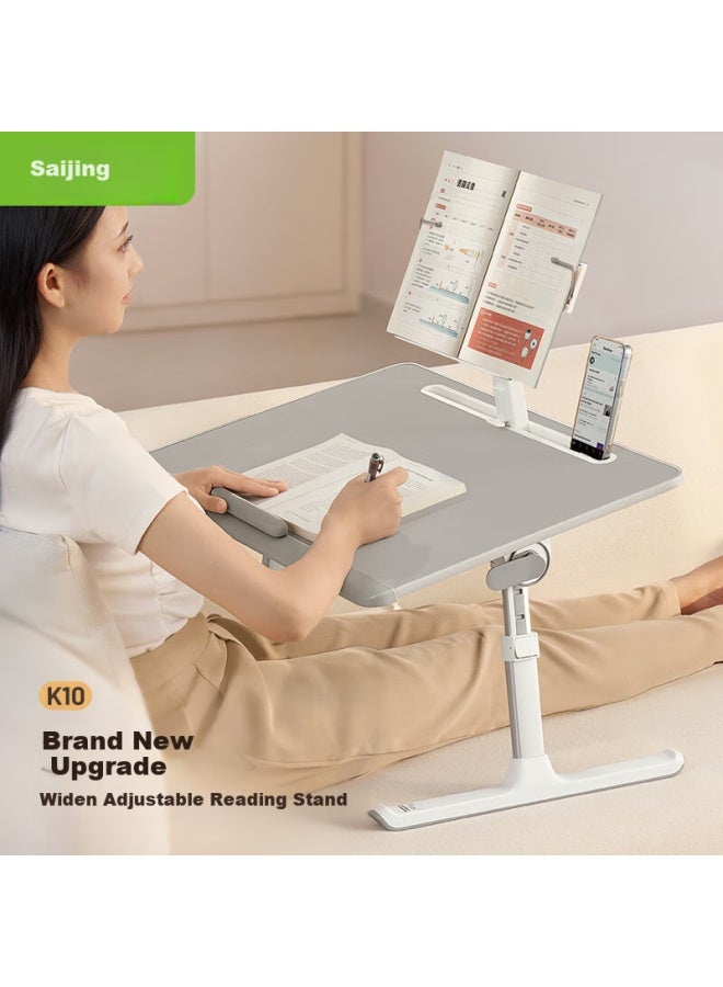 Xgear Bed Laptop Desk, Study Desk With Widened Reading Stand, Foldable And Height-adjustable, Children's Desk, Dormitory Study Small Table - Image 1