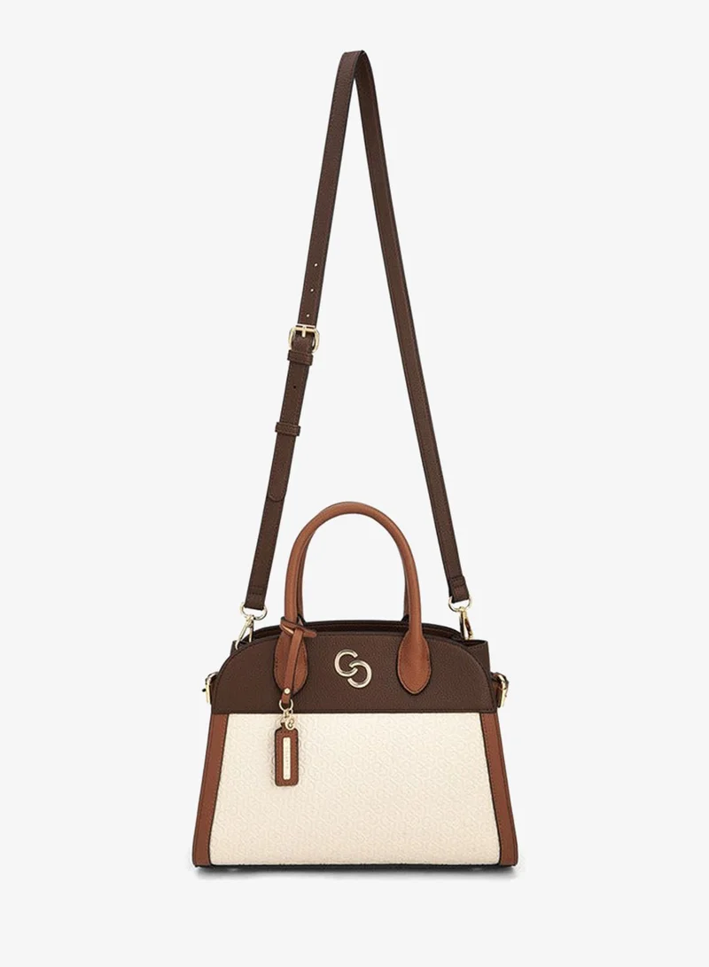 Celeste Monogram Embossed Tote Bag With Double Handle