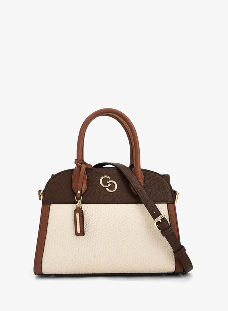 Celeste Monogram Embossed Tote Bag With Double Handle