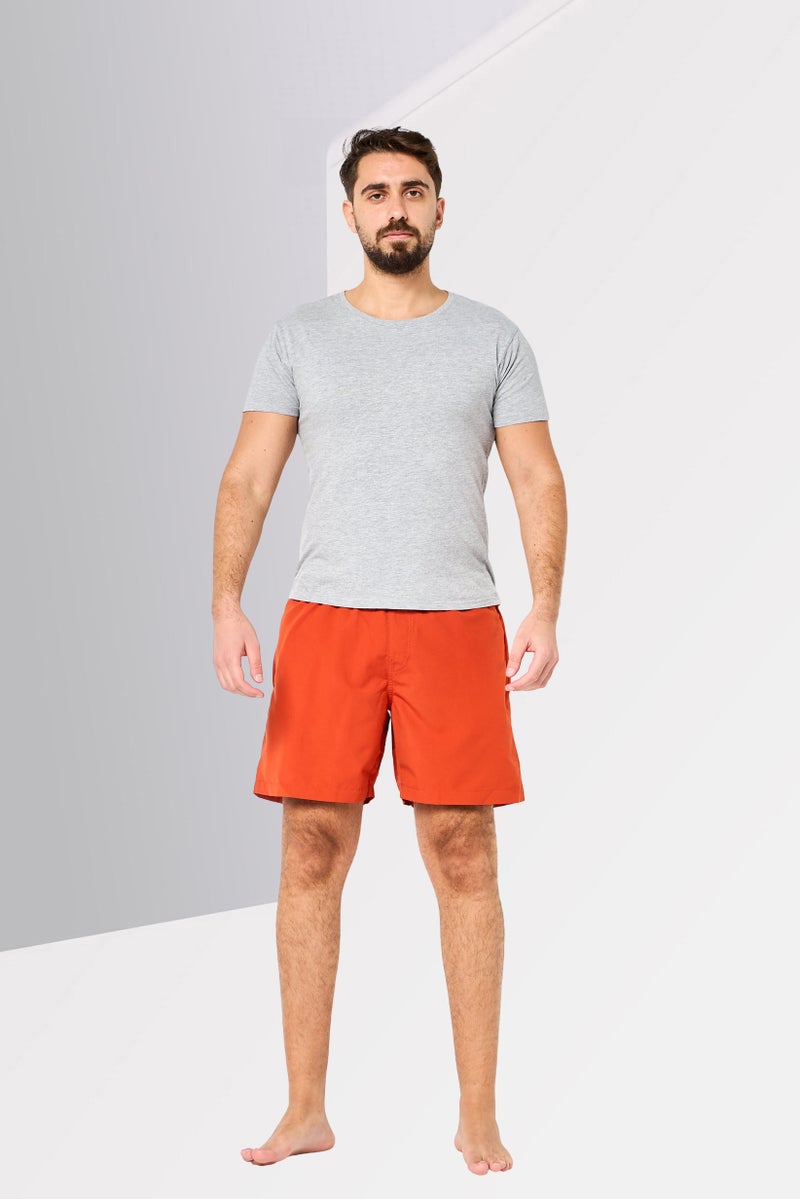G-Star RAW Men Solid Board Shorts, Rust - Image 2