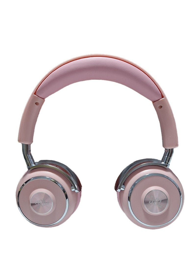 Generic - Wireless headset Metal J-10 freebuds studio ,  pure bass sound, convenient wireless distance, active noise cancelling , multipoint connection , detachable audio cable can do free call with microphone - pink - Image 1