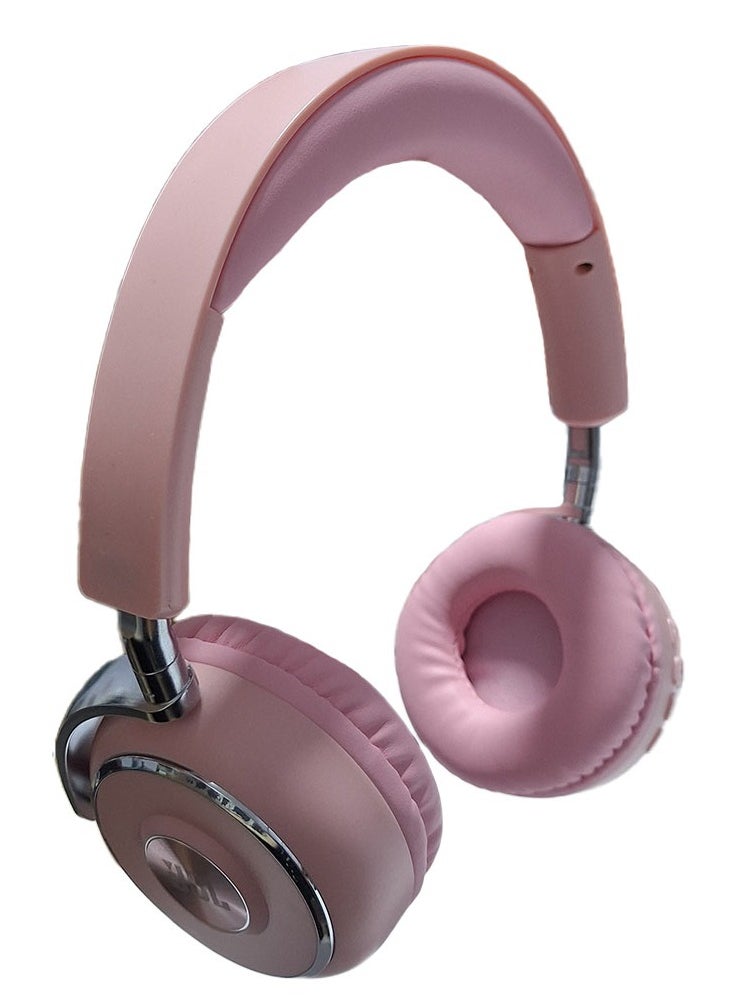 Generic - Wireless headset Metal J-10 freebuds studio ,  pure bass sound, convenient wireless distance, active noise cancelling , multipoint connection , detachable audio cable can do free call with microphone - pink - Image 1