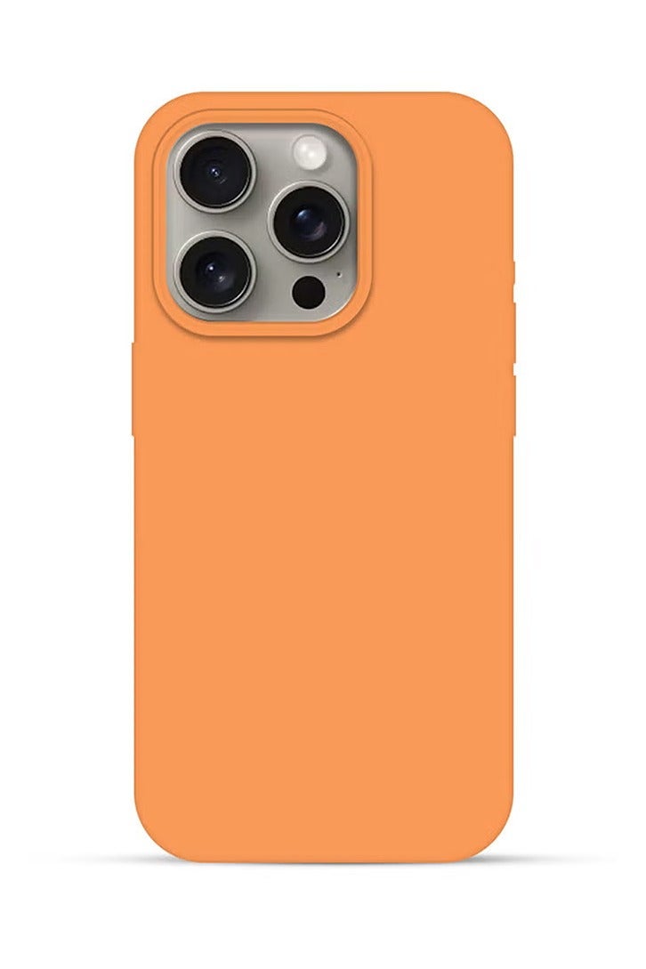 CATANES iPhone 15 Pro Case Silicone Case Full Body Protective Cover Shockproof Slim Phone Case Anti-Scratch Soft Microfiber Lining Orange - Image 1