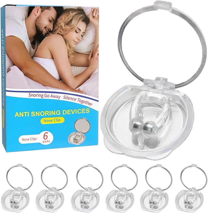 Generic Anti-Snoring-Devices 6 Pcs, Anti-Snoring-Nose-Clip, Silicone-Magnetic-Stop-Snoring-Solution,Nose-Clips-for-Stopping-Snoring 
