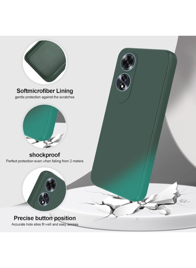 جراب سيليكون متوافق مع هاتف OPPO A60، مصنوع من مطاط جل السيليكون الناعم، مقاوم للصدمات، بلمسة نهائية غير لامعة، مع بطانة داخلية من القماش (أخضر) - Image 2