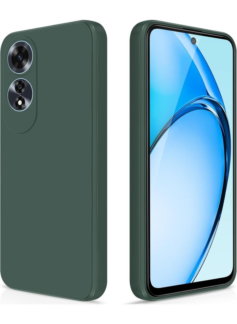 جراب سيليكون متوافق مع هاتف OPPO A60، مصنوع من مطاط جل السيليكون الناعم، مقاوم للصدمات، بلمسة نهائية غير لامعة، مع بطانة داخلية من القماش (أخضر) - Image 1