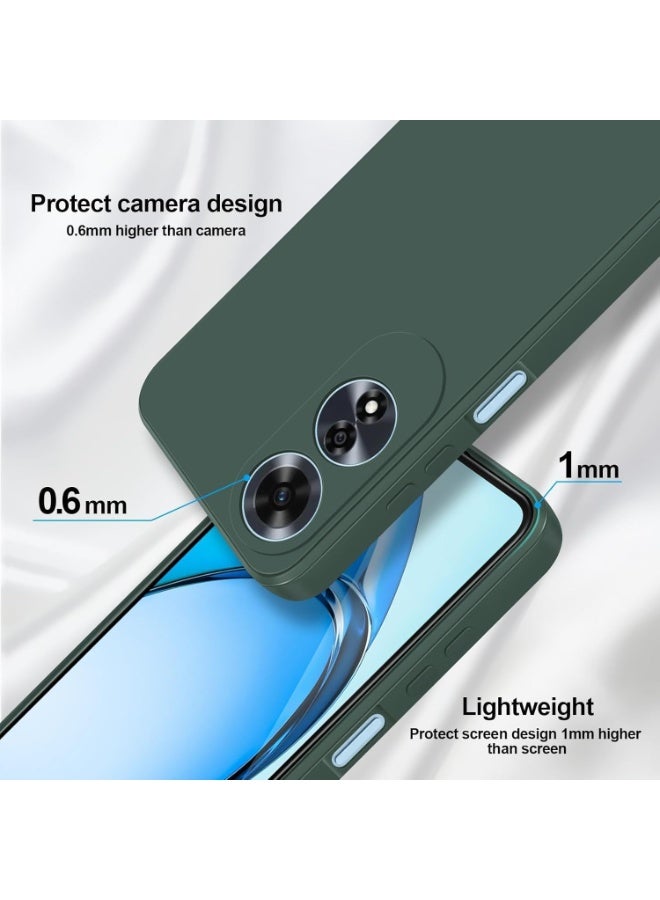 جراب سيليكون متوافق مع هاتف OPPO A60، مصنوع من مطاط جل السيليكون الناعم، مقاوم للصدمات، بلمسة نهائية غير لامعة، مع بطانة داخلية من القماش (أخضر) - Image 3