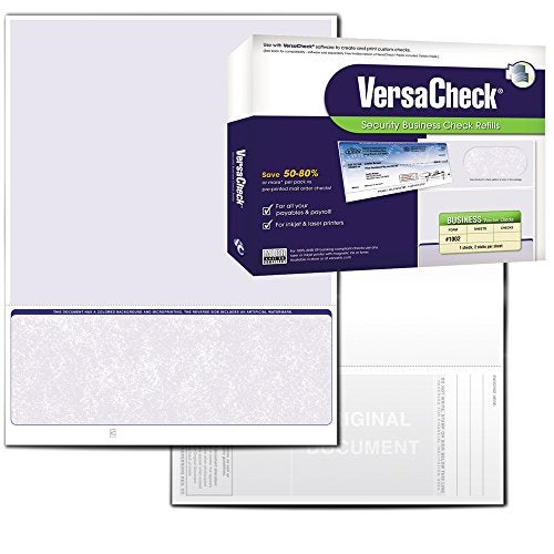 VersaCheck Secure Checks - 250 Blank Business Voucher Checks - Blue Classic - 250 Sheets Form #1002 - Check on Bottom - Image 1