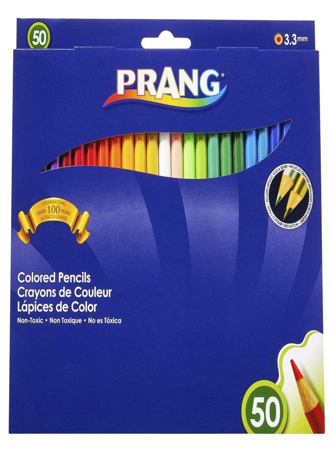 Prang Colored Woodcase Pencils, 3.3 mm, 50 Assorted Colors/Set - Image 1