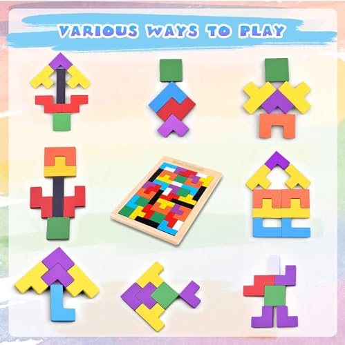 AMENDAS Wooden Educational Puzzle Board for Kids Toddlers Preschoolers Learning Toy ABC Alphabet Numbers Shapes Brain Development - Image 4
