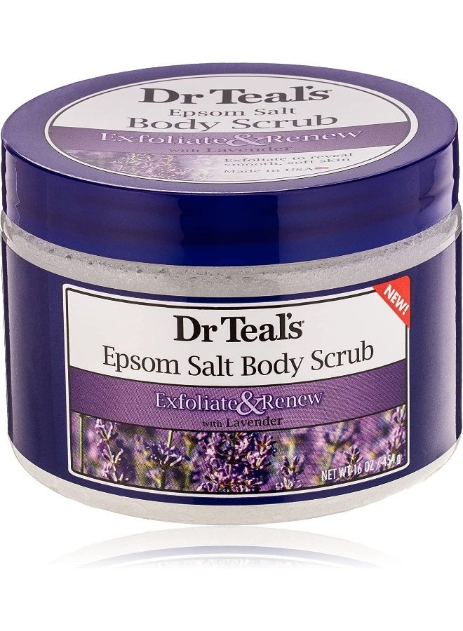 Dr Teal's سكراب الجسم من دكتور تيلز بملح إبسوم باللافندر، 454غ - Image 1