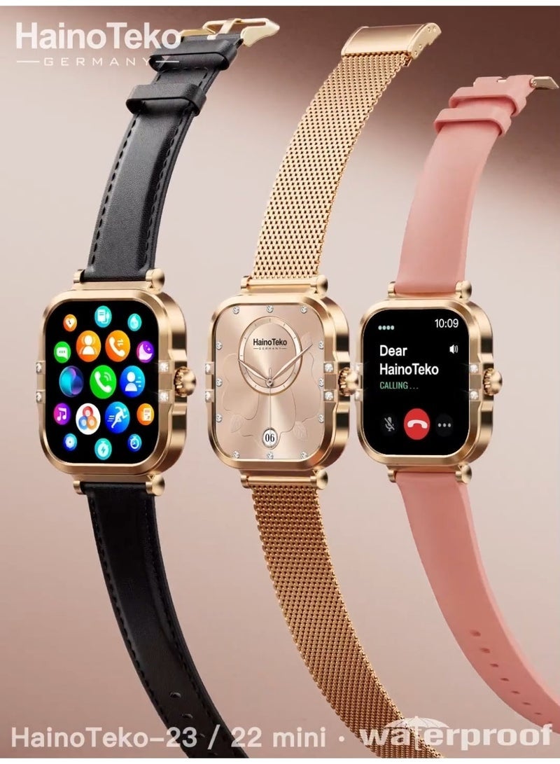 Haino Teko Mini Waterproof Smart Watch with AMOLED Display, 7-Day Battery Life, Health Tracking Features and 3 Interchangeable Straps, Lightweight Fitness & Daily Activity Watch Designed for Ladies - Image 4