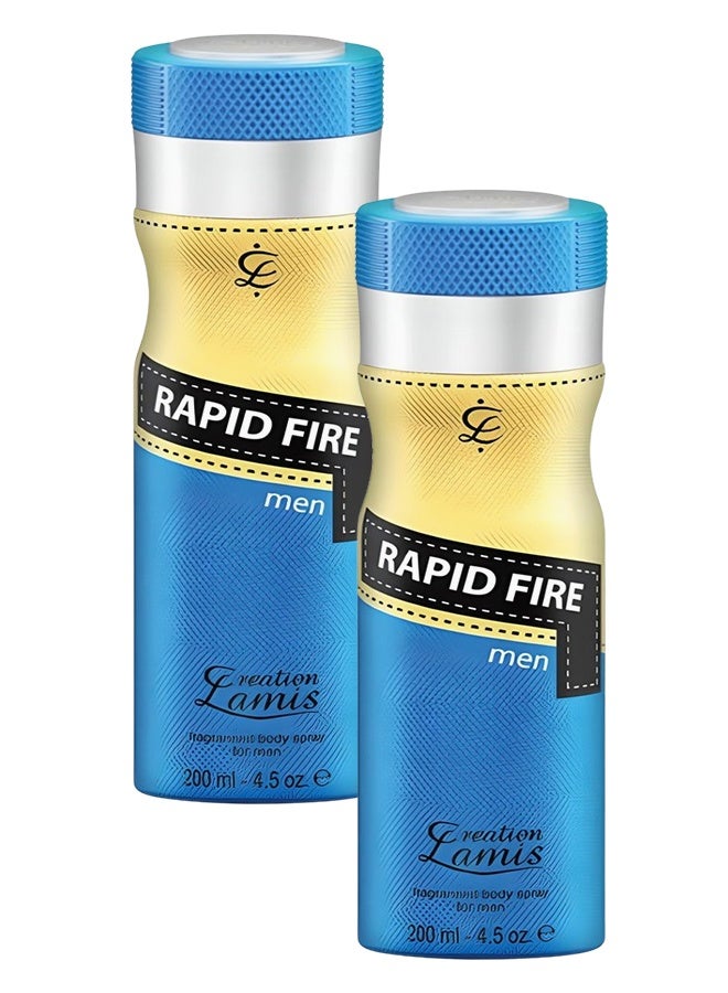 Creation Lamis 2 Pieces Rapid Fire Fragrance Body Spray For Men 200ml - Image 1
