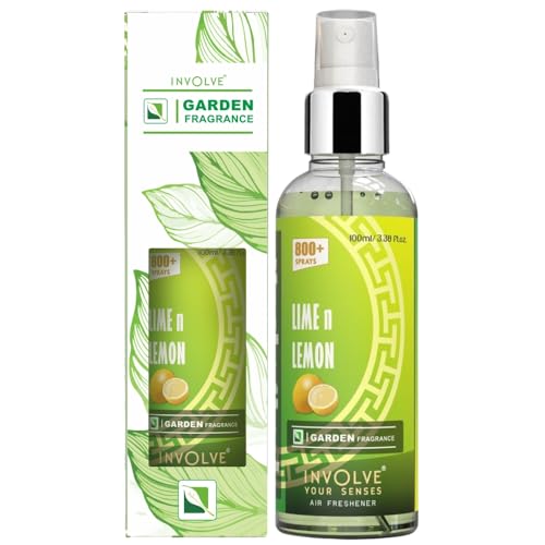 Involve your senses Involve Garden Fragrances - Lime n Lemon Spray Air Freshener for Car/Home/Office - INAT03-100ml | Room Freshener | Home Fragrance | Air Freshener Spray - Image 1