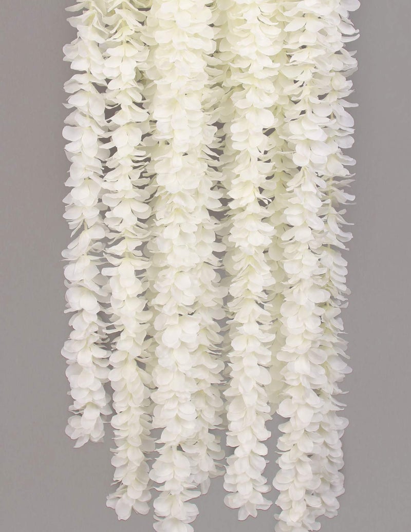 Flojery 328Ft Artifiicial Hanging Flower Garland Silk Wisteria Vine Home Wedding Outdoor Arch Garden Wall DecorPack of 10 White