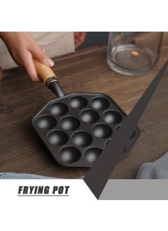 SUNBEET SUNBEET 14 Holes Takoyaki Maker Skillet Takoyaki Pan Nonstick Cast Iron Octopus Meat Balls Mold Maker with Detachable Handle for Home Pancake Baking  - Image 5