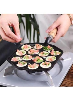 SUNBEET SUNBEET 14 Holes Takoyaki Maker Skillet Takoyaki Pan Nonstick Cast Iron Octopus Meat Balls Mold Maker with Detachable Handle for Home Pancake Baking  - Image 4