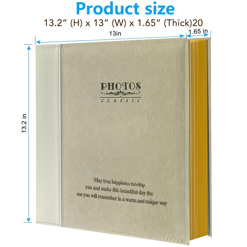 Zoview Magnetic Self-Stick Page Photo Album, Family Album, Leather Cover, Hand Made DIY Albums Holds 3x5, 4x6, 5x7, 6x8,8x10 Photos (Oatmeal) - Image 4