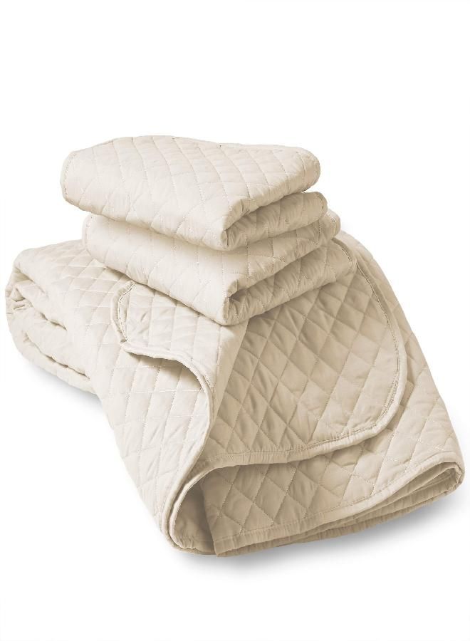 Bare Home Bare Home Premium 3 Piece Quilt Set - Full/Queen Size - Coverlet Set - Diamond Stitched Bedspread - Ultra-Soft Luxurious Lightweight All Season Bedspread (Full/Queen, Sand)  - Image 2