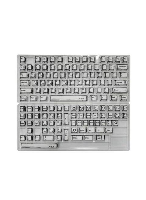 Gundam Comic Hundred Mixed Lamp Key Cap Original Height 136 Key Full Set Classic Simple Mechanical Keyboard Key Cap Key Meow-Color:Original Factory-comic-white-136 Keys-bag