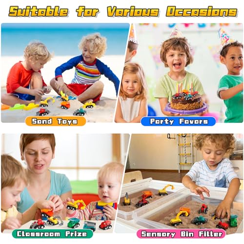 Fajiabao Construction Toy Cars for 3+ Years Old Toddler Boy Toys Mini Pull Back Cars Small Truck Christmas Decorations Toys for Kids Toddler Party Favors Stocking Stuffers Bulk(Color Random) - Image 4